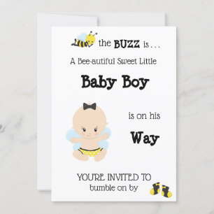 *~* Baby Bee Schattigee Baby Boy Shower Uitnodigin Kaart
