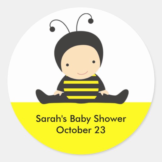 Baby Bee Shower Stickers (Voorkant)