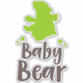 Baby Beer, Beer Cub, Stenen Beer - Groen Sticker (Voorkant)
