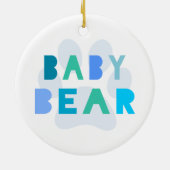 Baby beer - blauw keramisch ornament (Achterkant)