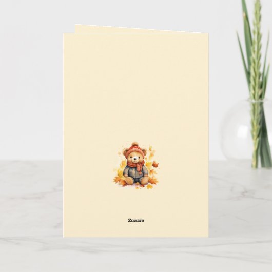 Baby Beer Eerste Thanksgiving Groet Kaart (Achterkant)
