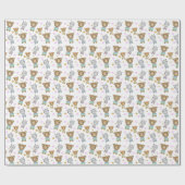 Baby Beer en Zebra illustratie Cadeaupapier (Vlak)