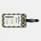 Baby Beer Green Gold Argyle Pattern Bag Label Bagagelabel (Achterkant horizontaal)