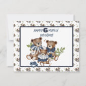 Baby Beer Halfjaar Verjaardag Kaart Meisje (Voorkant)