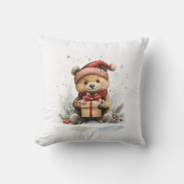 Baby Beer in Santa Hat - Kerstvakantie Kussen
