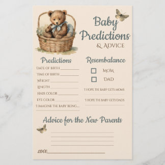 Baby Beer Jongen Baby Voorspellingen Advies Kaart