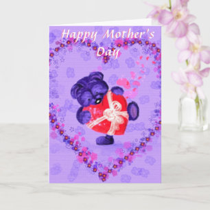 Baby Beer met Heart Gift Moederdag Kaart