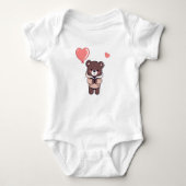 baby beer ontwerp met hartvormige ballon romper (Voorkant)