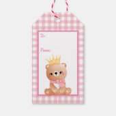 Baby Beer Pink Gingham Cadeaulabel (Achterkant)