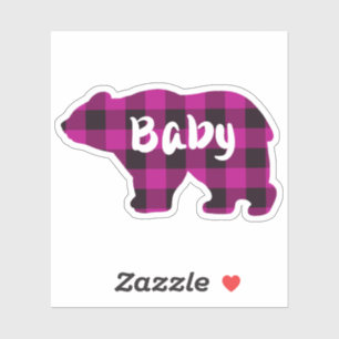 Baby Beer - roze en zwarte vlecht Sticker