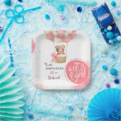 Baby Beer Roze Gouden Hete Luchtballon Baby shower Papieren Bordje (Feest)
