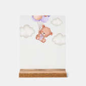 Baby Beer, Schattige Beer, Paarse ballonnen, Momos Acryl Bord (Voorkant)