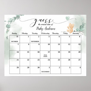 Baby Beer Shower: Vervaldatum agenda Poster