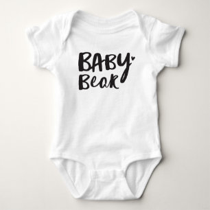 BABY BEER Zwart Minimaal Handgemerkt Type Quote Romper