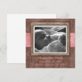 Baby bekendmaking chocolade roze aankondiging (Voorkant / Achterkant)
