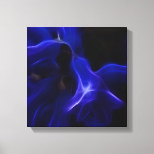 Baby bell blauw abstract - omwikkeld canvas abstra
