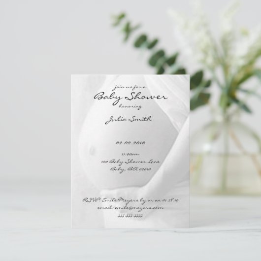 Baby Belly Baby Shower-uitnodigingen Kaart (Staand voorkant)