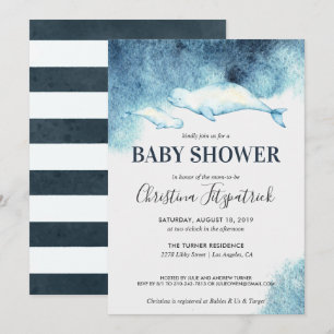 Baby Beluga   Uitnodiging tot Baby shower