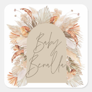 Baby Benalla pampas modern terracotta Square Vierkante Sticker