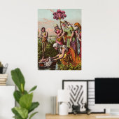 Baby beweegt zich in een mand poster (Thuiskantoor)