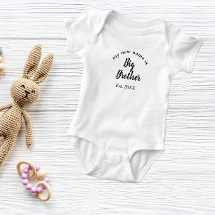 Baby Big Brother Oprichtingsjaar Zwart Sibling Rev Romper