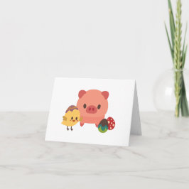 Baby Biggetje en Chick (Chicken) GEPERSONALISEERDE Kaart