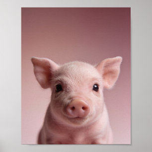 Baby Biggetje Nursery Print – Roze Muurkunst
