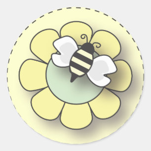Baby Bijen in neutraal geel Ronde Sticker