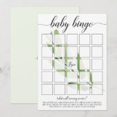 Baby Bingo Cartes pour Baby shower de verdure Thèm (Devant / Derrière)