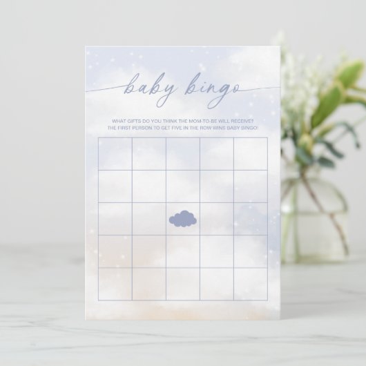 Baby Bingo Cloud 9 Baby shower spel Kaart (Staand voorkant)