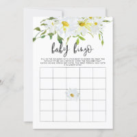 Baby Bingo Daisy Baby shower carte de jeu floral
