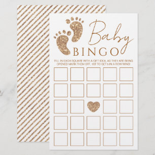 Baby Bingo Gold Glitter Baby Voeten Baby shower sp