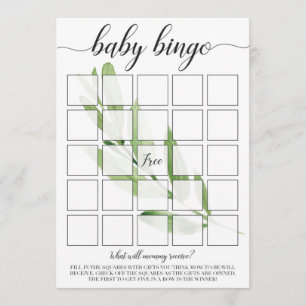 Baby Bingo-kaarten voor Greenery Baby shower Thema