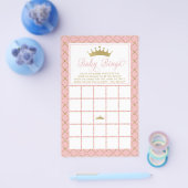 Baby Bingo, Princess Baby shower Game Flyer (Enkel)