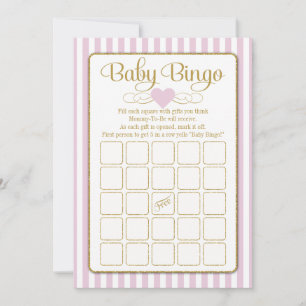 Baby Bingo Rose Gold Girl Baby shower Cartes de je