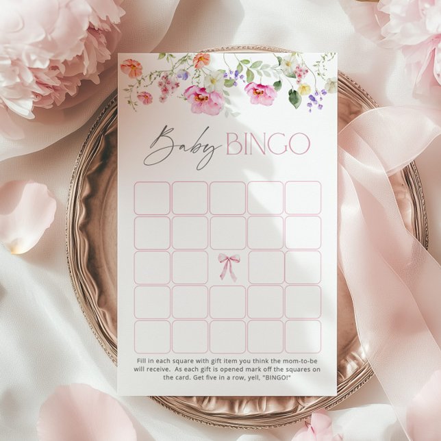 Baby Bingo Wildflower Bow baby shower spel (Creator heeft geüpload)