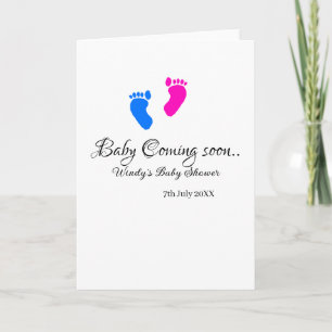 Baby Binnenkort verkrijgbaar baby shower Blue Pink Kaart