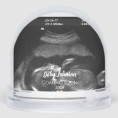 Baby Binnenkort verkrijgbaar Sonogram Gold Heart Sneeuwbol (Achterkant)