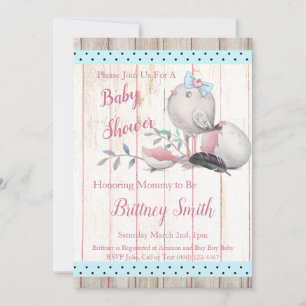Baby Bird, Baby shower Party Invitation