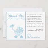 Baby Bird Blue Baby shower Hartelijk dank Kaart (Voorkant)