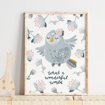 Baby Bird Blue Merveilleux Poster Mondial | Art mu