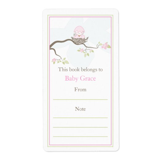 Baby Bird Bookplate Etiket (Voorkant)