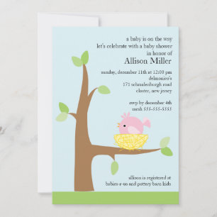 Baby Bird Nest Baby Baby shower Kaart