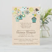 Baby Bird Shower-uitnodiging Kaart (Staand voorkant)