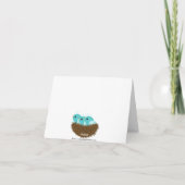 Baby Birds Nest Triplets Thank You Note Card Bedankkaart (Achterkant)