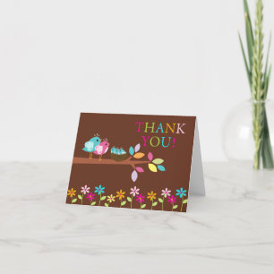 Baby Birds Nest Triplets Thank You Note Card Bedankkaart