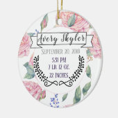 Baby Birth Stats Birth Record kerstfoto Keramisch Ornament (Links)