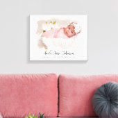 Baby Birth Stats Foto Newborn Keepomwille Nursery Canvas Afdruk (Insitu (Woonkamer))