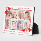 Baby Birth Stats Four Photo Collage  Plaque Fotoplaat (Zijkant)