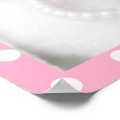 Baby Birth Stats Four Photo Collage roze polka dot Poster (Hoek)